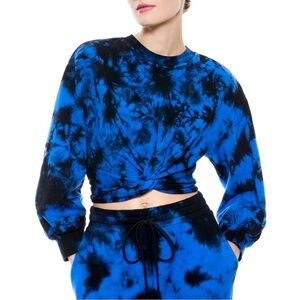 Alice and Olivia Ansley Tie Dyed Cropped Sweater